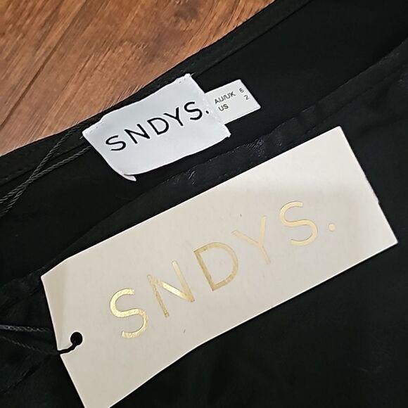 Sndys The Pamela Mini Dress Black, One Shoulder, Cutout, XS NWT - Picture 6 of 8